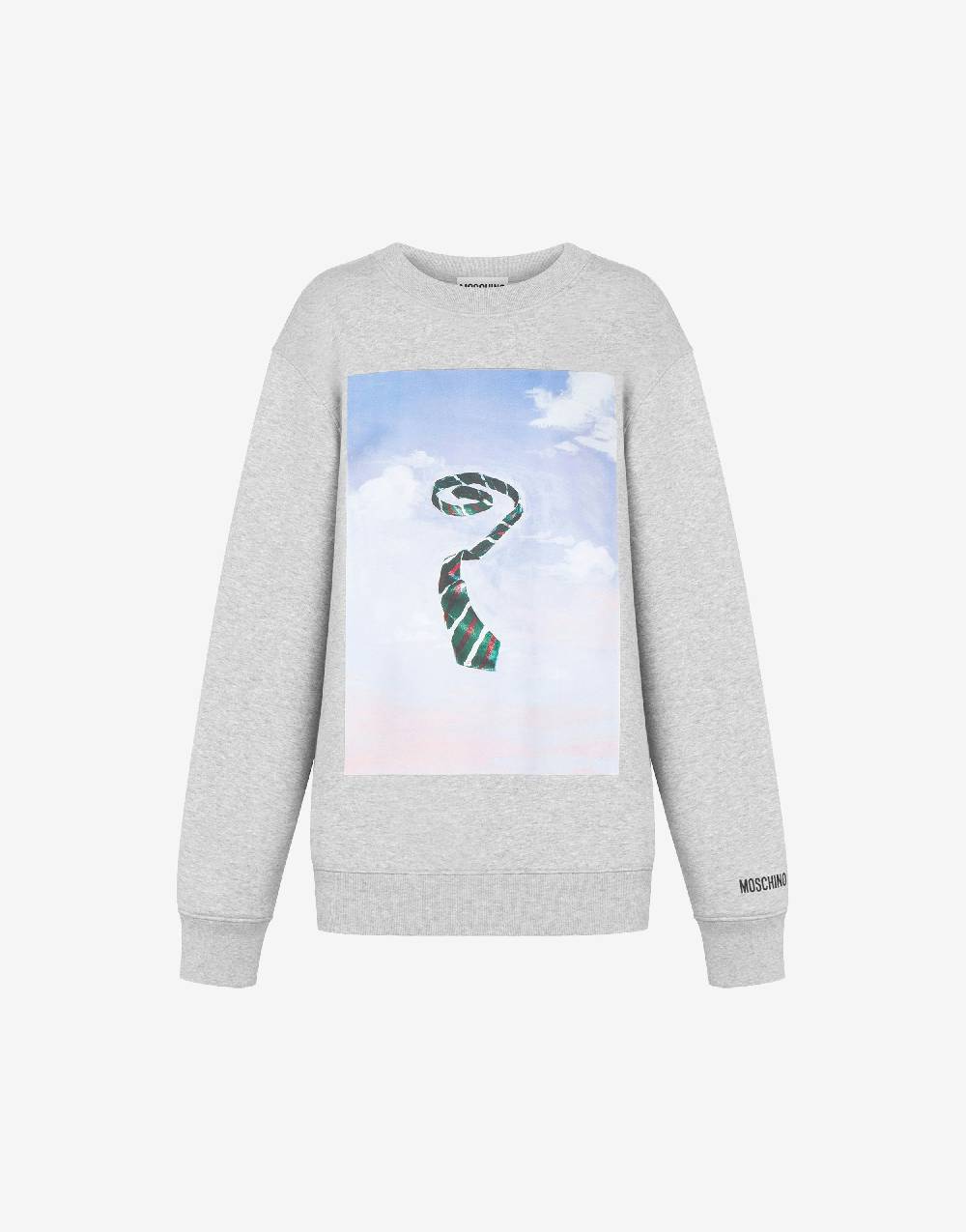 Love Moschino Felpa in cotone organico Ceci n'est pas une cravatte