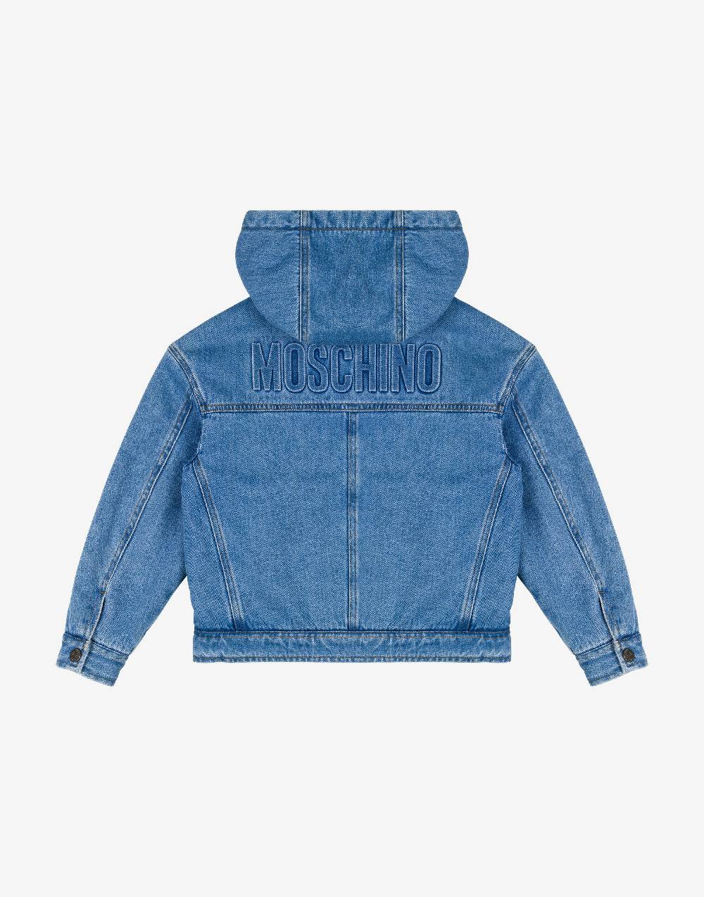 Love Moschino Giacca In Denim Con Cappuccio Embossed Logo