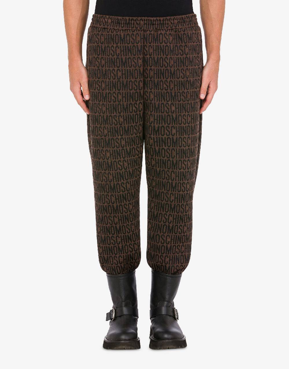 Love Moschino Jogging In Felpa Jacquard Allover Logo