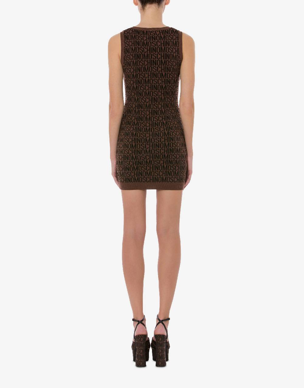 Love Moschino Abito In Lana Allover Logo