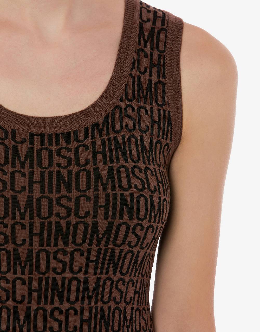 Love Moschino Abito In Lana Allover Logo