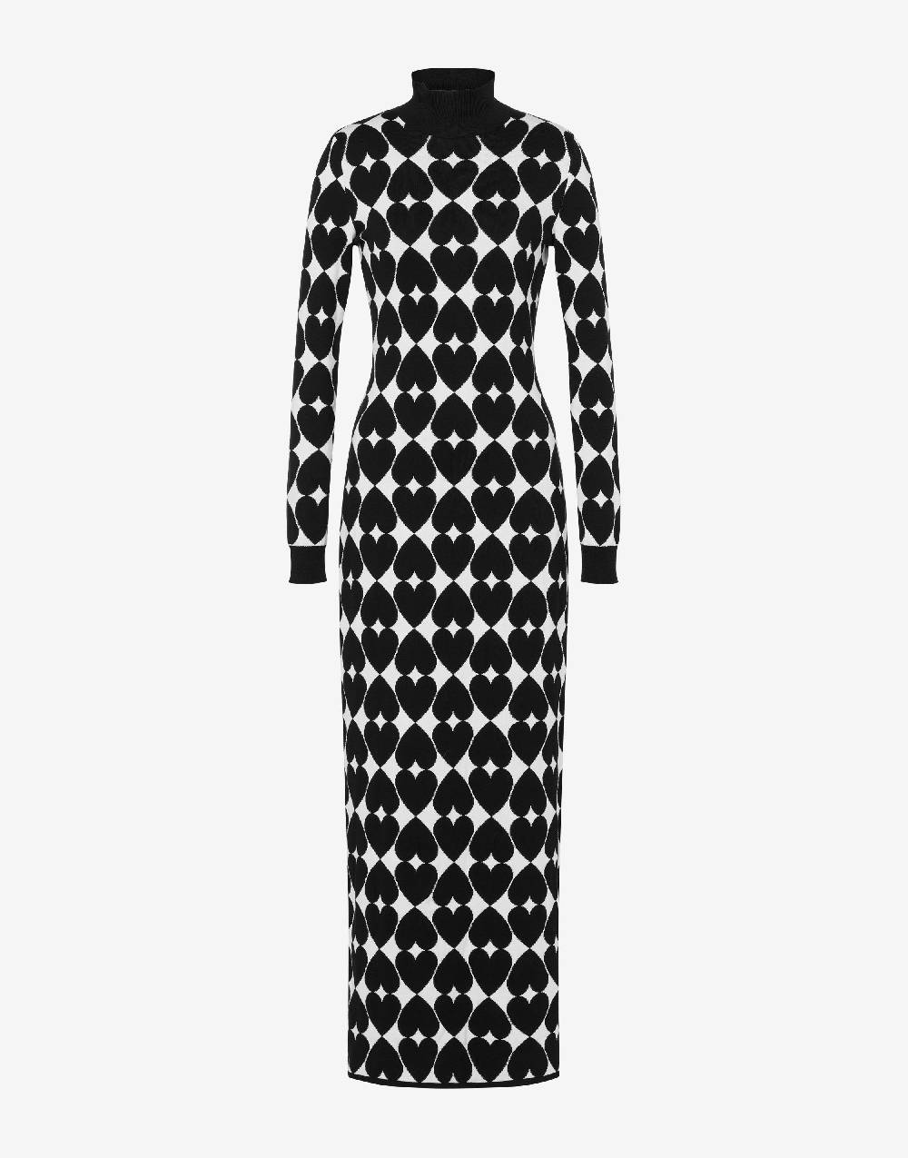 Love Moschino Abito in maglia con cuori Optical