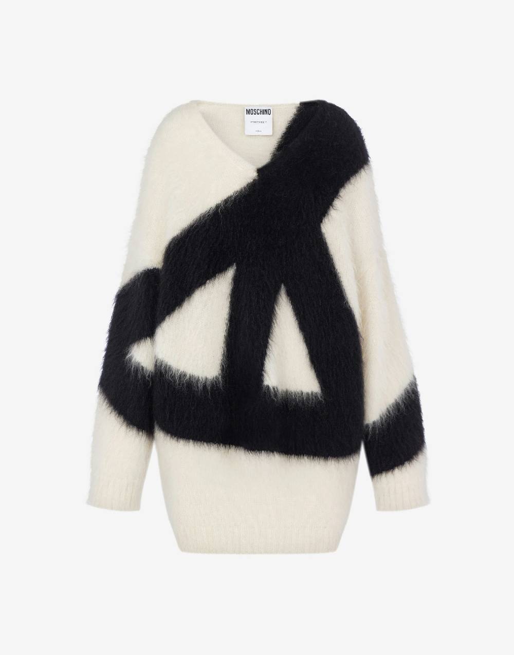 Love Moschino Abito in mohair garzato Peace Symbol