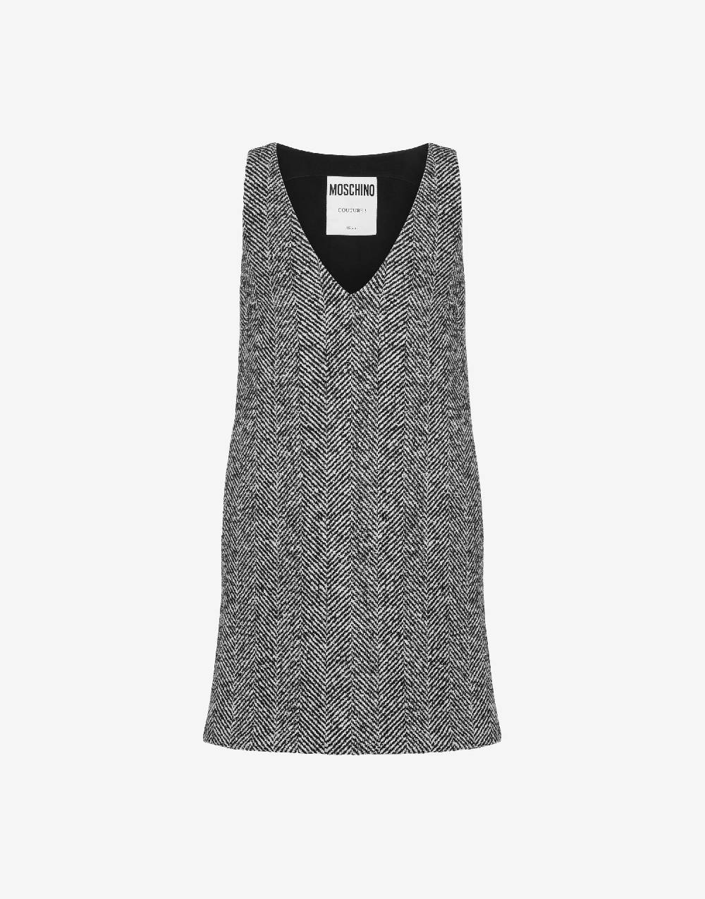 Love Moschino Abito in spigato di misto lana