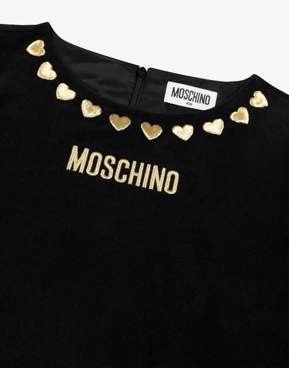 Love Moschino Abito In Velluto Heart Embroidery