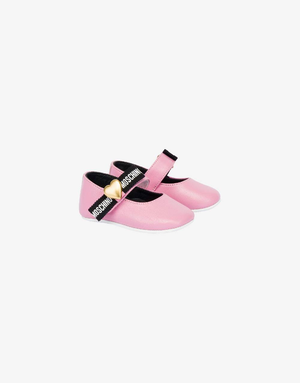 Love Moschino Ballerine in nappa Gold Heart
