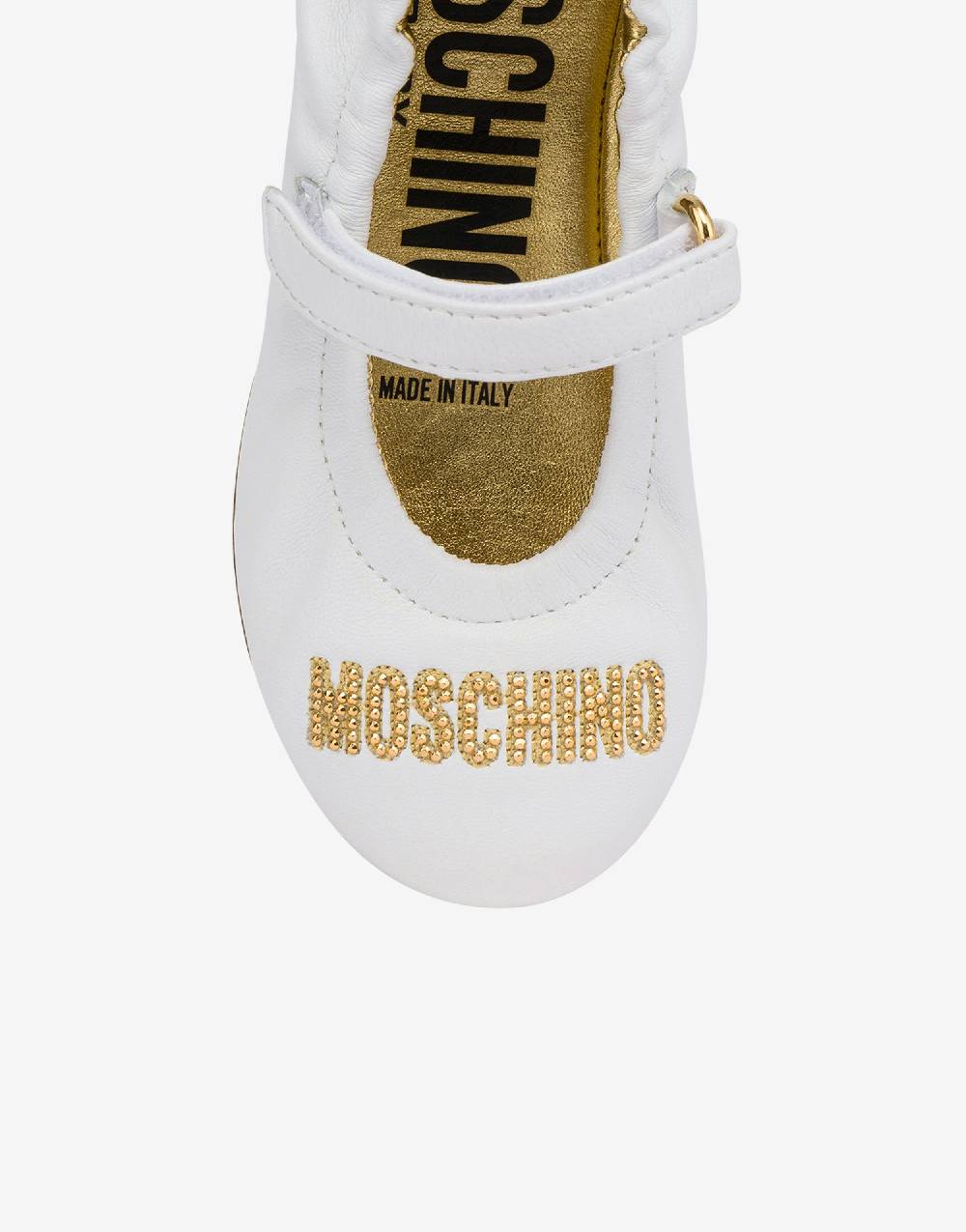 Love Moschino Ballerine In Nappa Studded Logo
