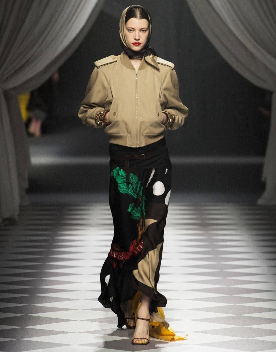 Love Moschino Bomber In Gabardina 100% Shrunk