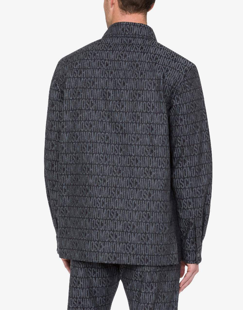 Love Moschino Camicia In Denim Allover Logo