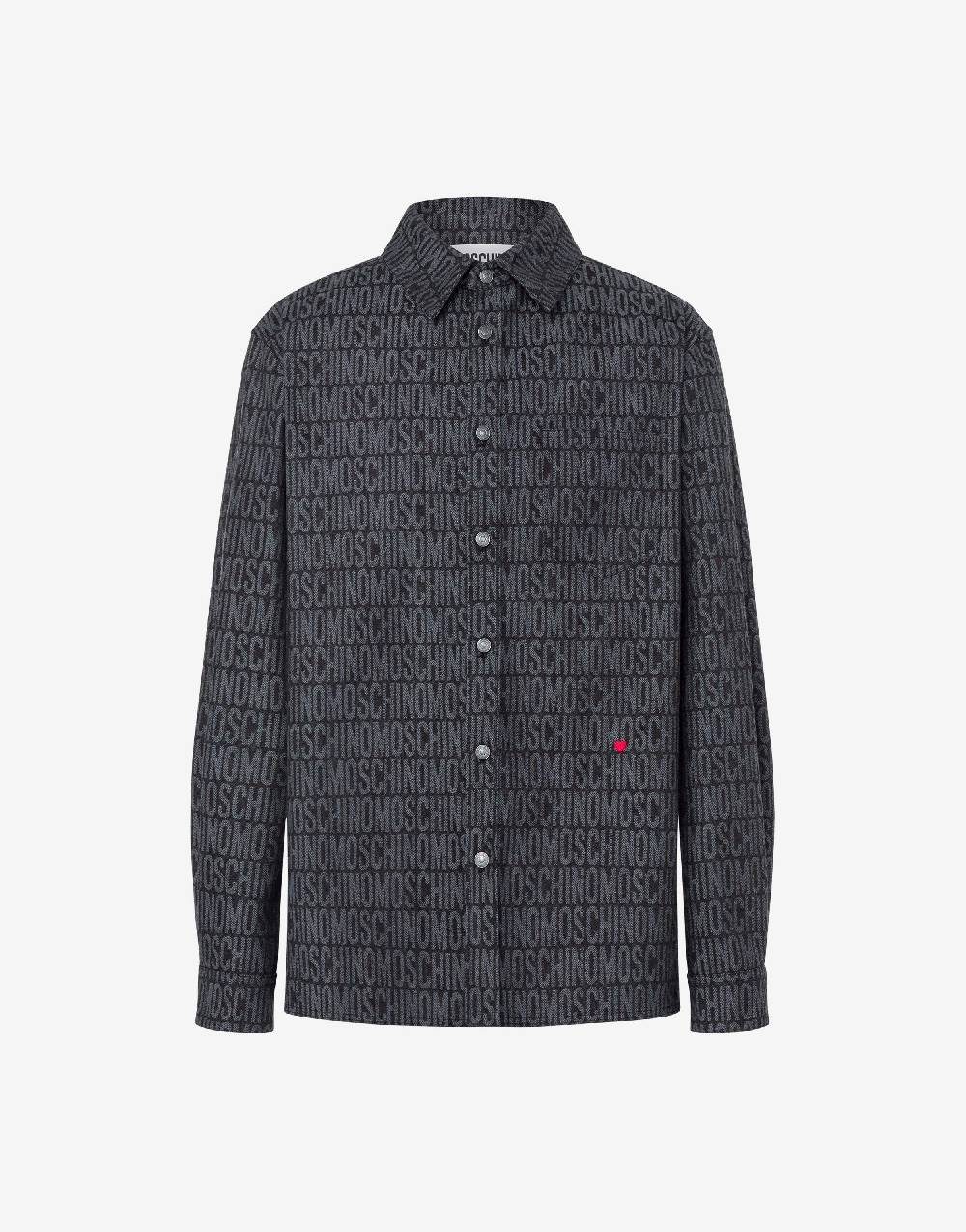 Love Moschino Camicia in denim Allover Logo