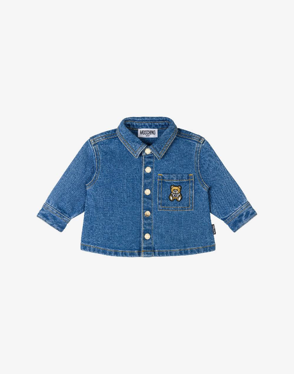 Love Moschino Camicia in denim stretch Teddy Patch
