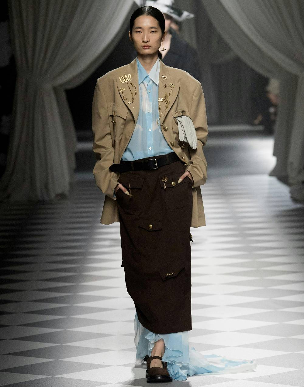 Love Moschino Camicia In Georgette In The Cloud