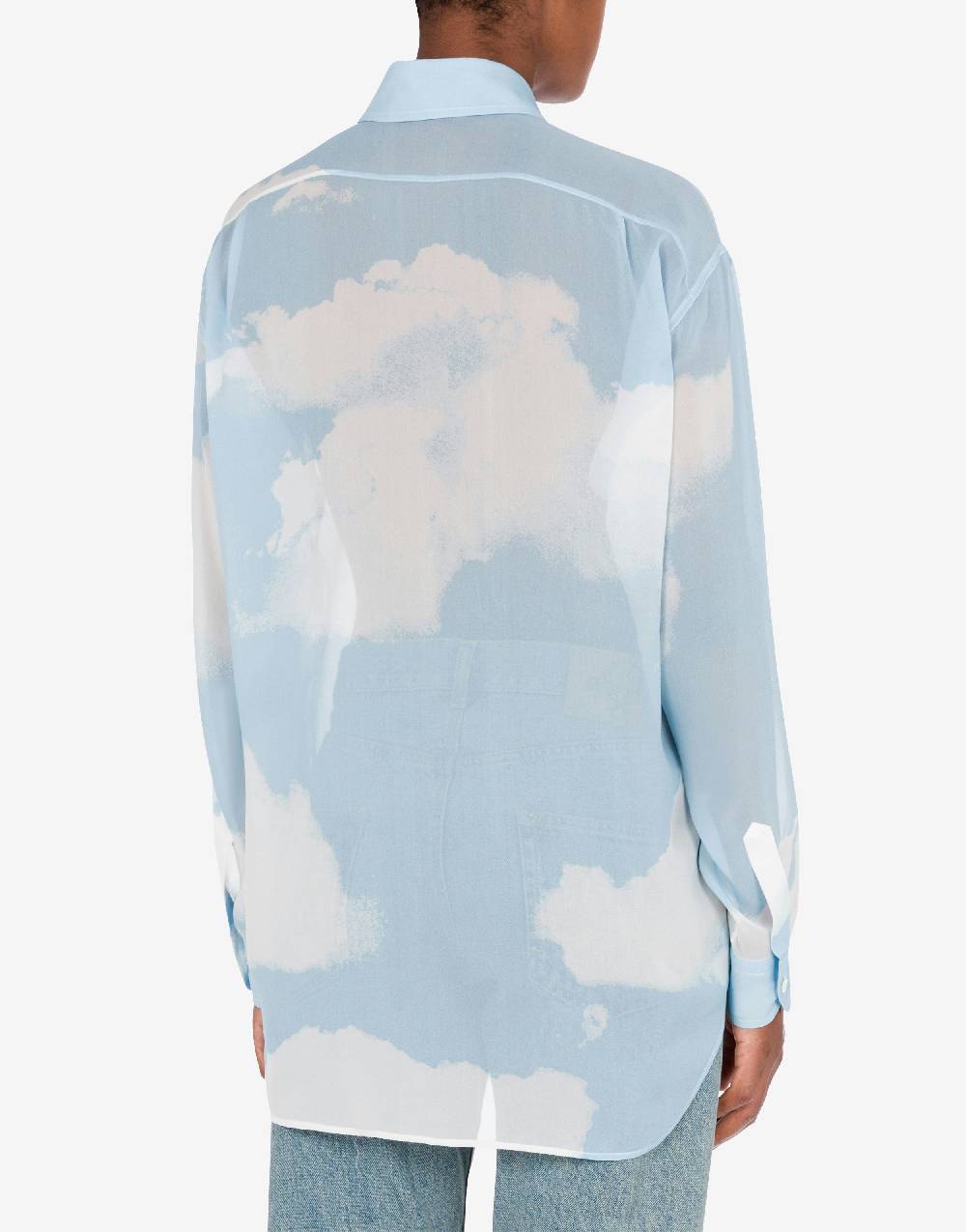 Love Moschino Camicia In Georgette In The Cloud