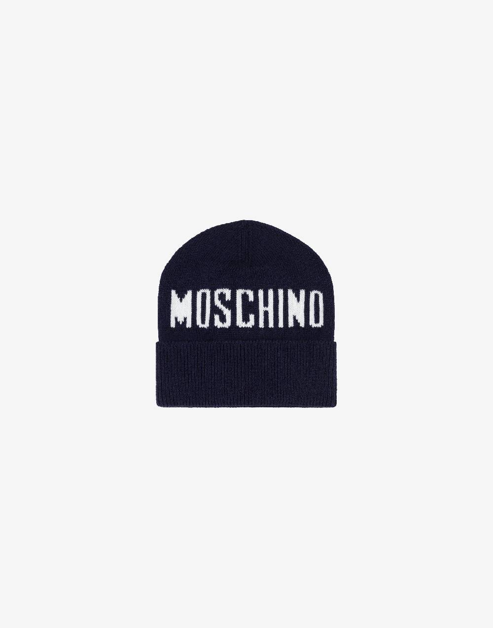 Love Moschino Cappello in maglia con logo
