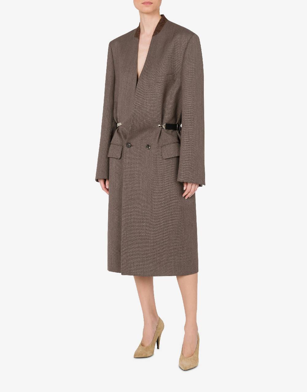 Love Moschino Cappotto In Tela Di Lana