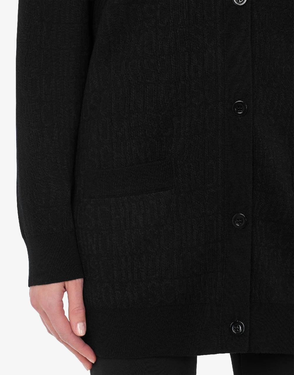 Love Moschino Cardigan In Lana Allover Logo