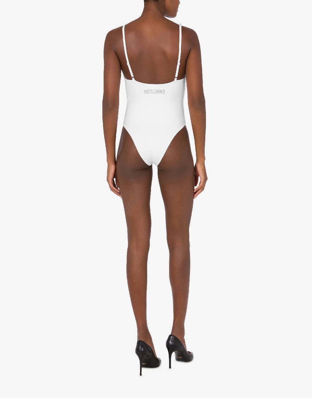 Love Moschino Costume Intero Shiny Silver Logo