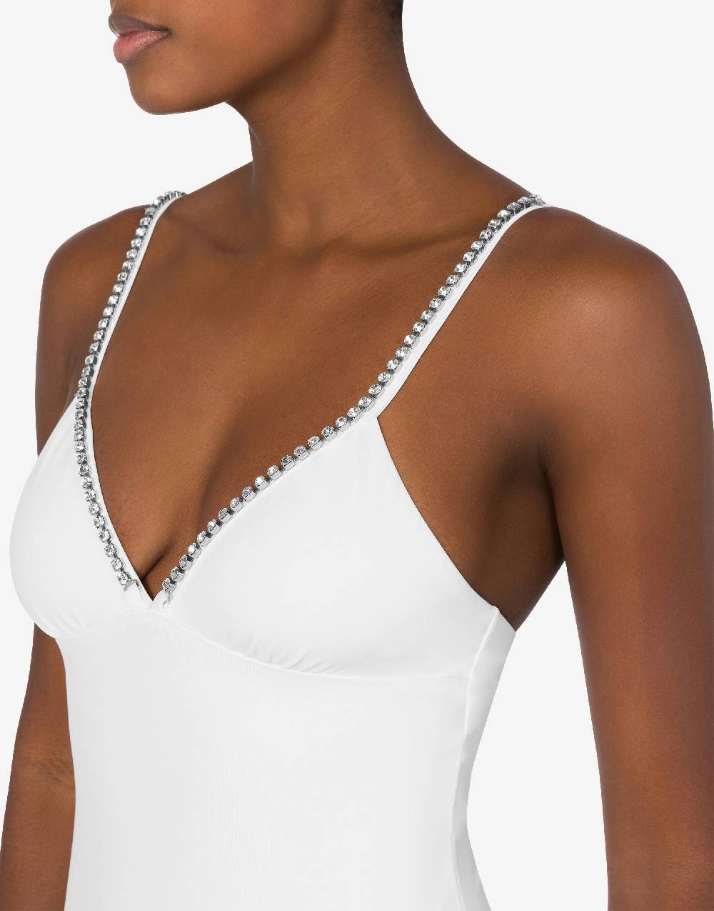 Love Moschino Costume Intero Shiny Silver Logo