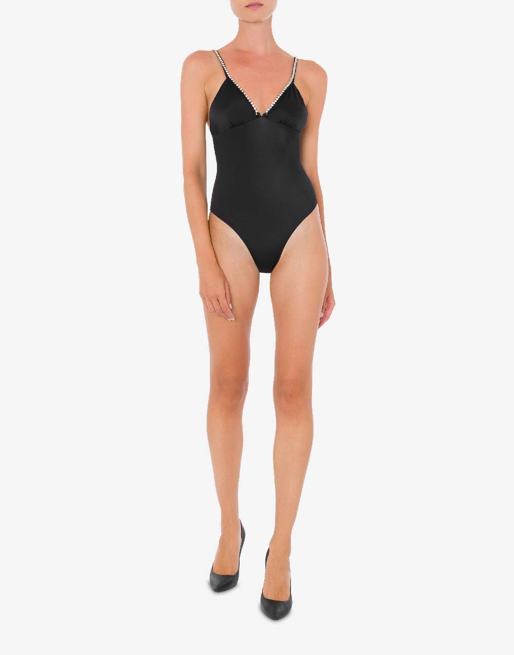 Love Moschino Costume Intero Shiny Silver Logo