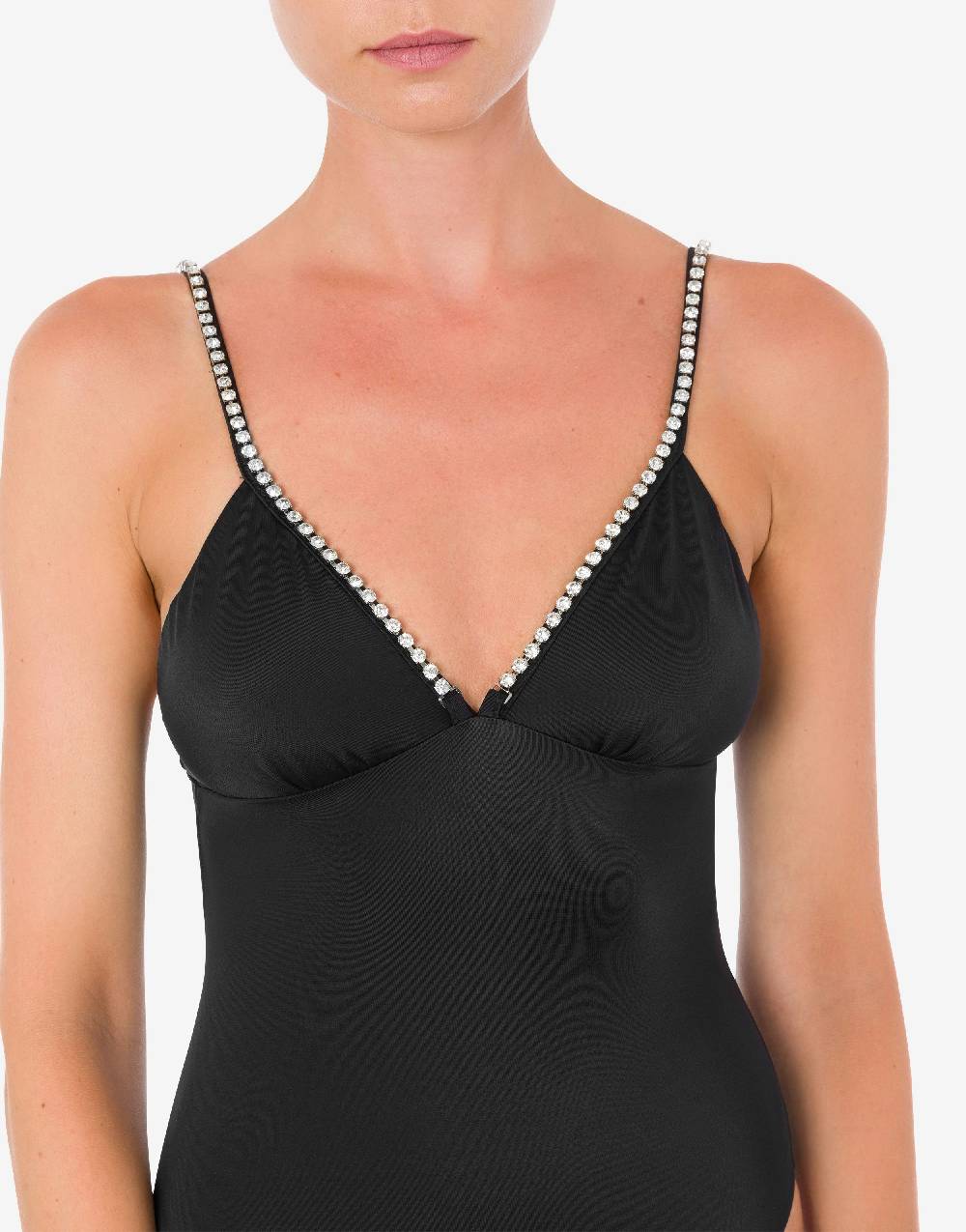 Love Moschino Costume Intero Shiny Silver Logo