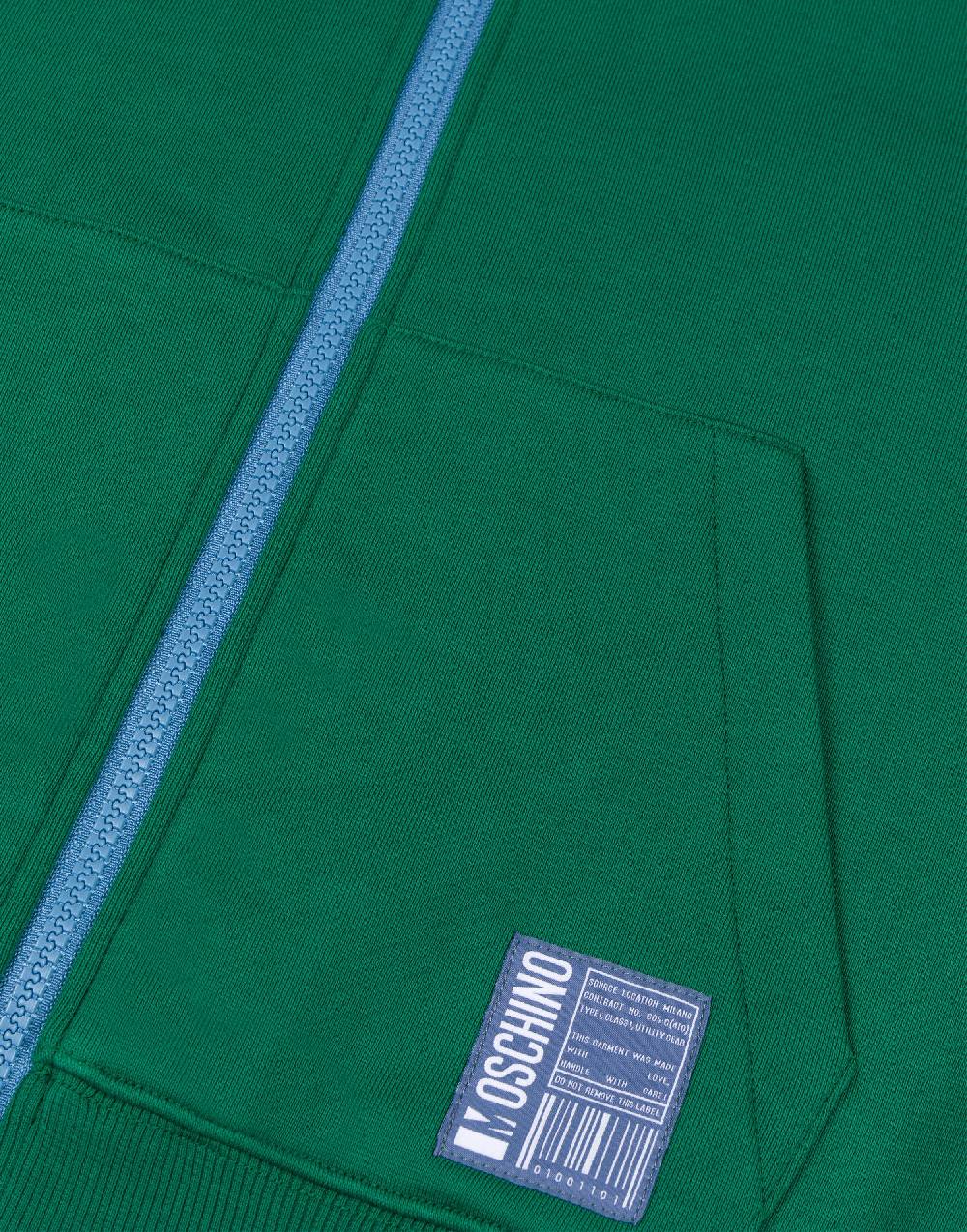 Love Moschino Felpa Con Cappuccio Barcode Patch