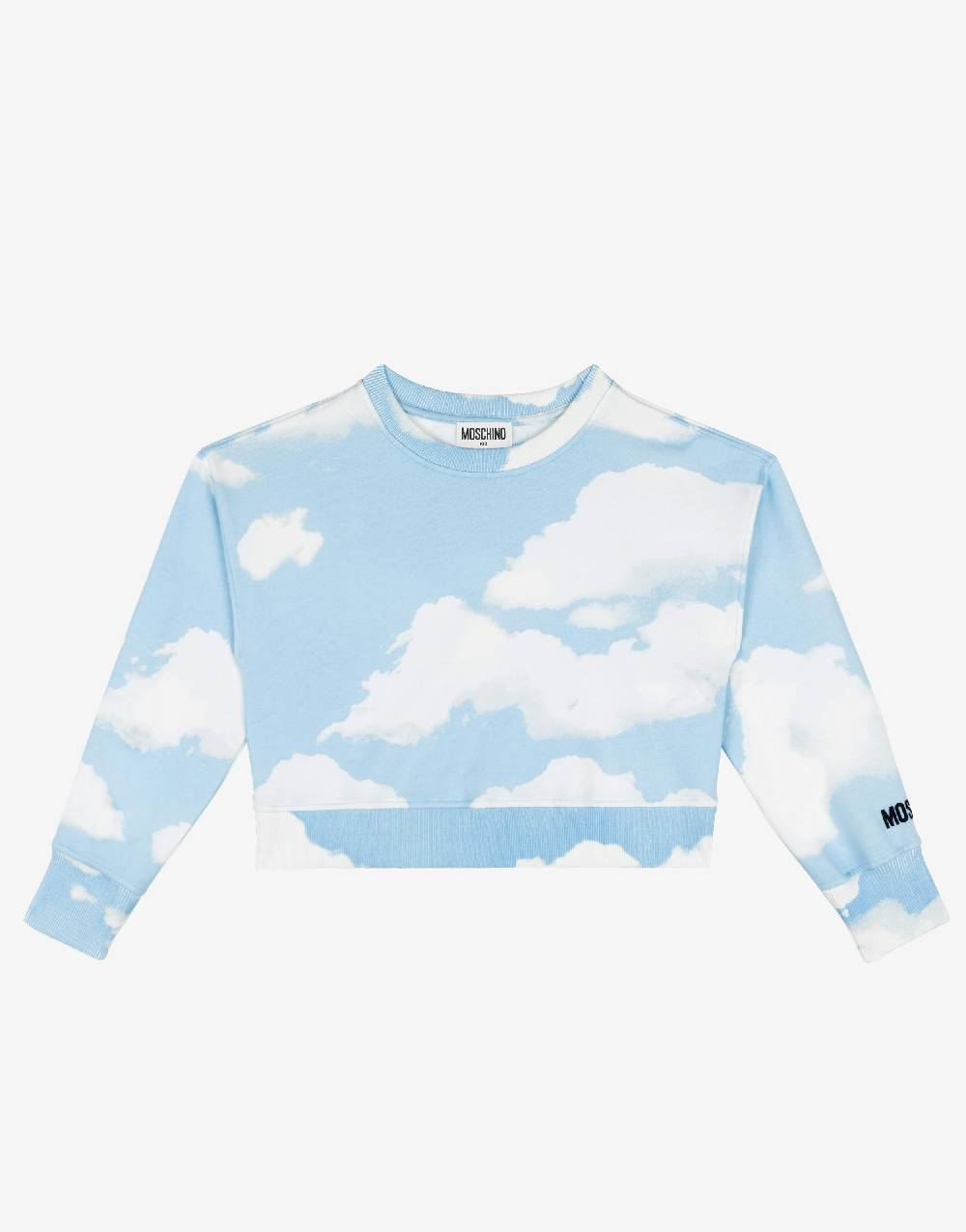 Love Moschino Felpa in cotone Allover Clouds