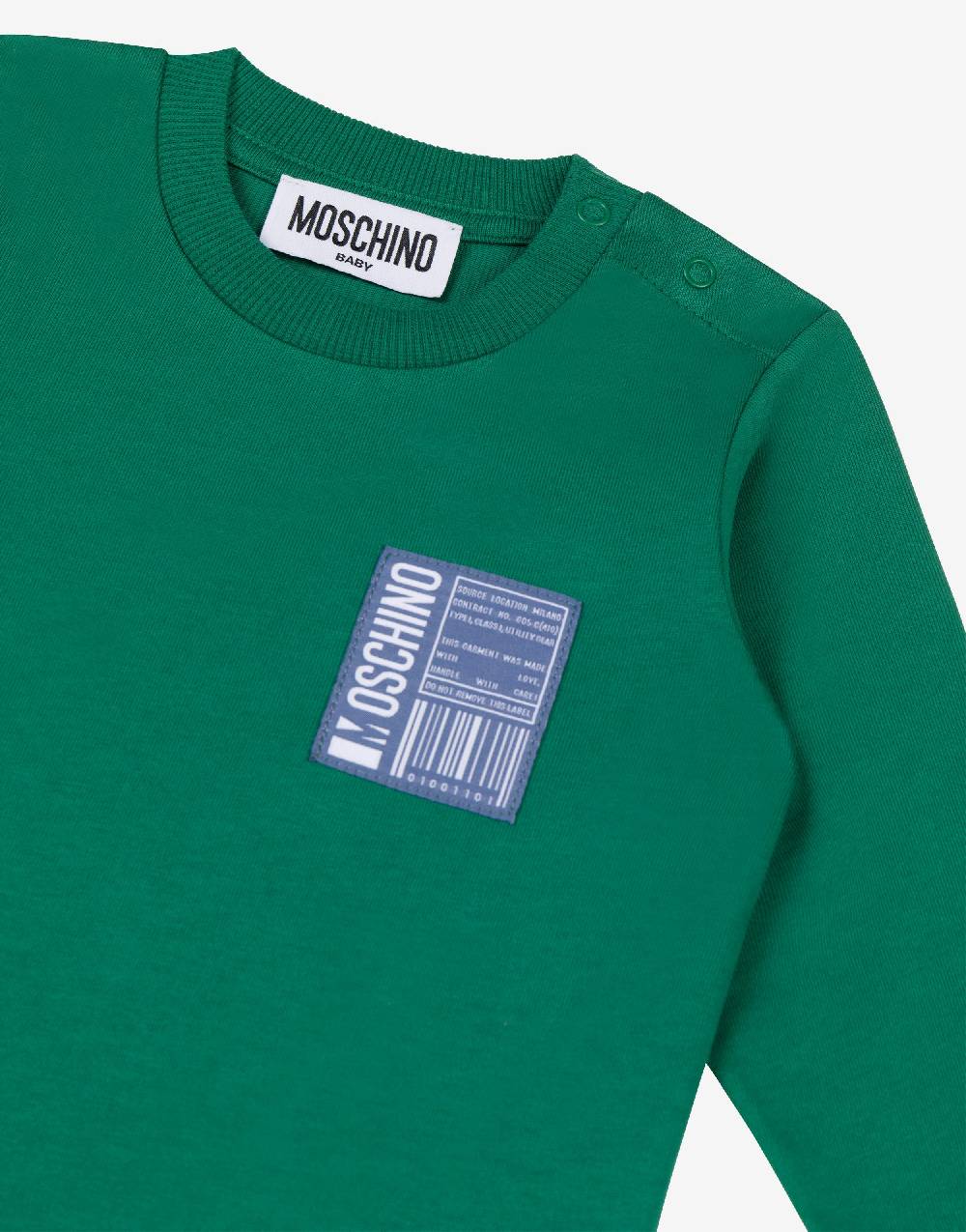 Love Moschino Felpa In Cotone Barcode Patch