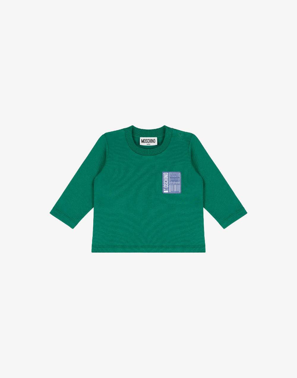 Love Moschino Felpa in cotone Barcode Patch