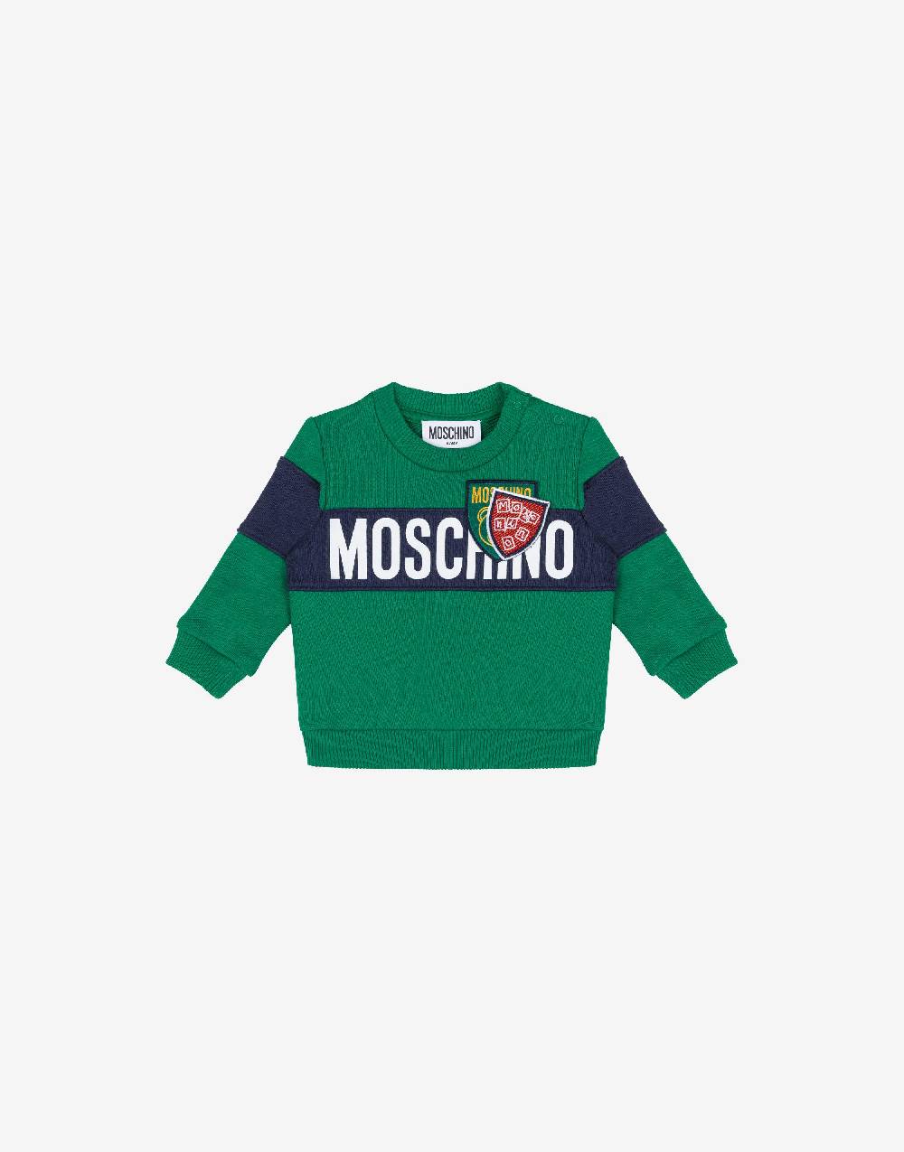 Love Moschino Felpa in cotone Logo Patch