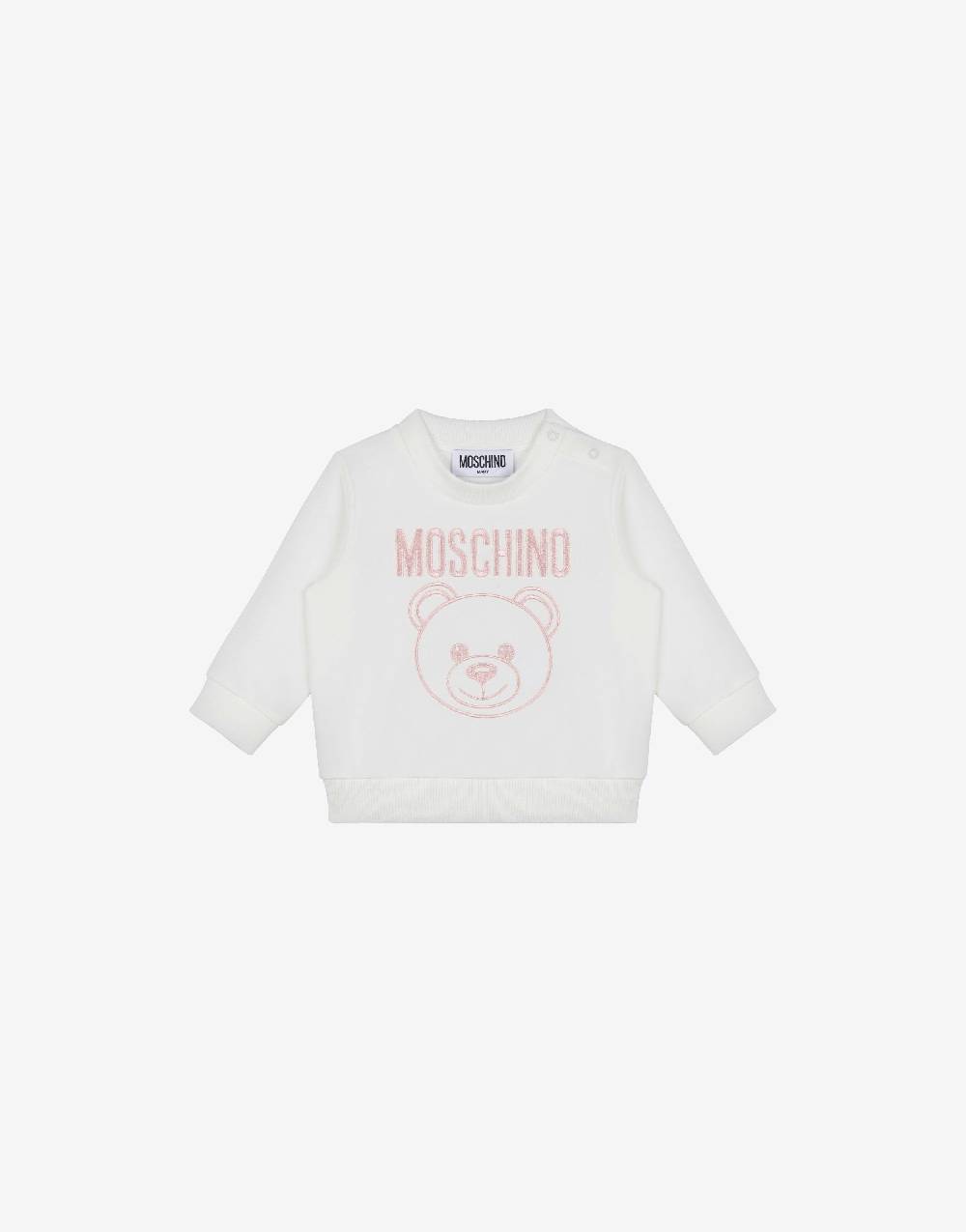 Love Moschino Felpa in cotone Teddy Embroidery