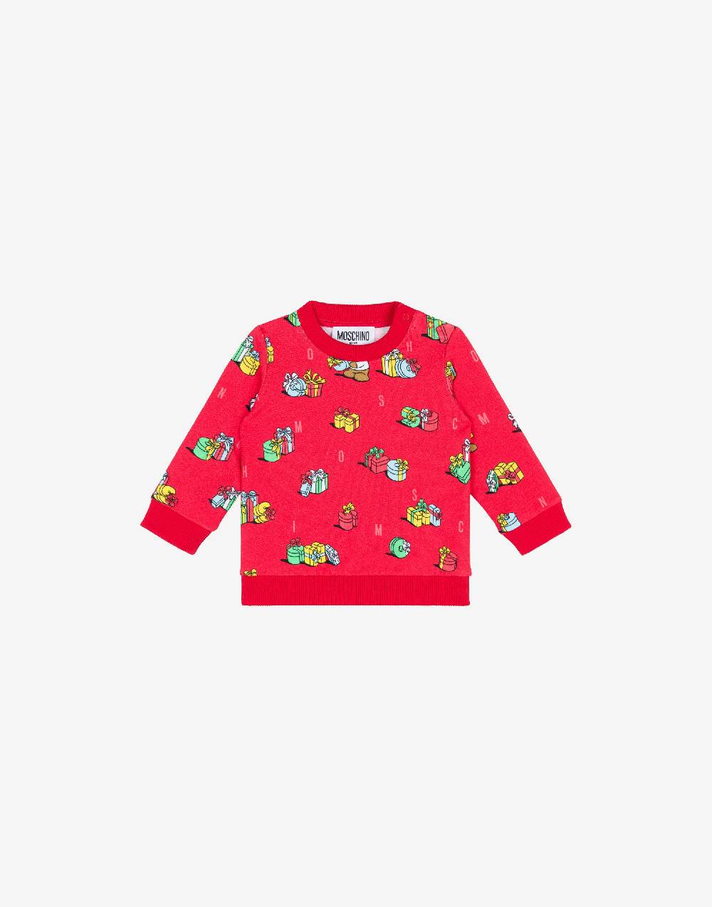 Love Moschino Felpa in cotone Teddy Holiday