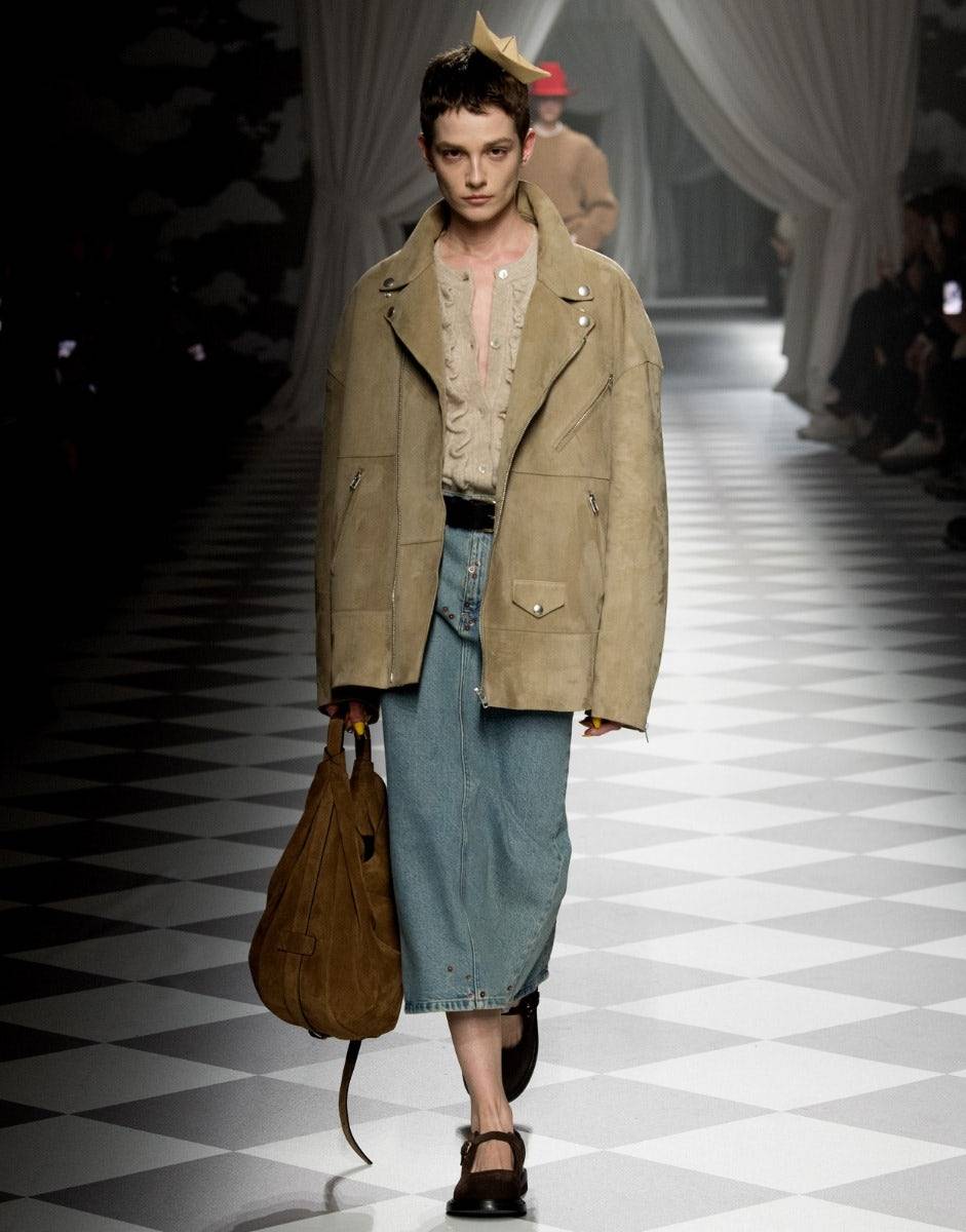 Love Moschino Giacca Biker Oversize In Camoscio