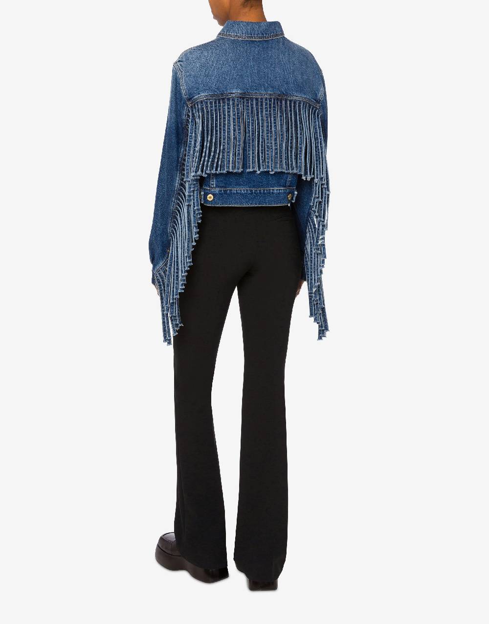 Love Moschino Giacca Cropped Con Frange