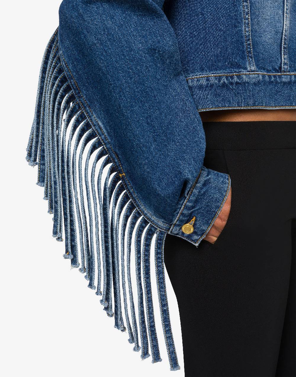 Love Moschino Giacca Cropped Con Frange