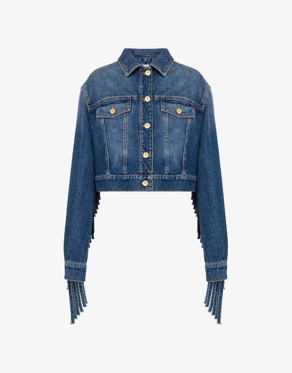 Love Moschino Giacca cropped con frange