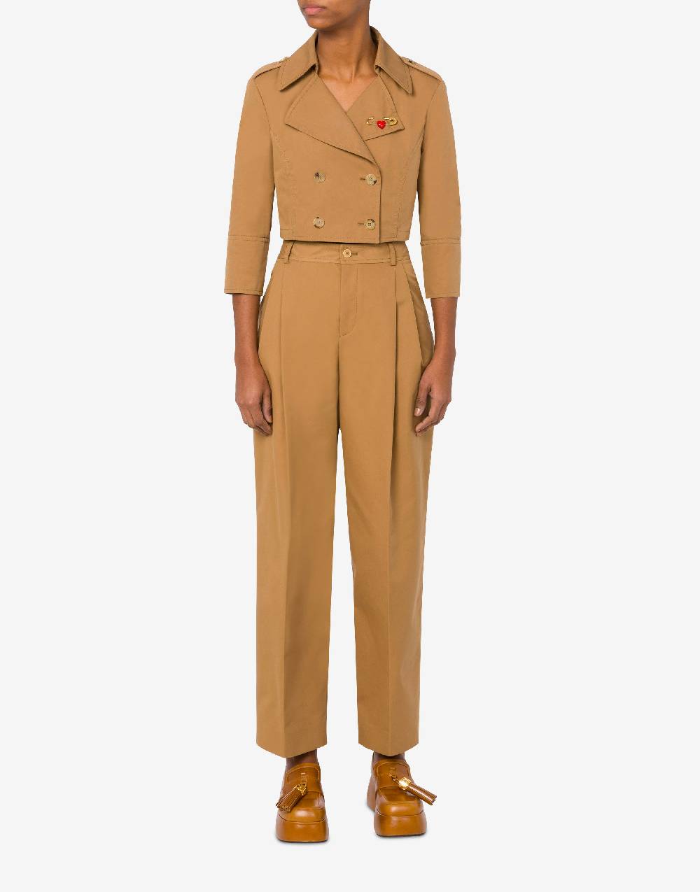 Love Moschino Giacca Cropped Heart Safety Pin