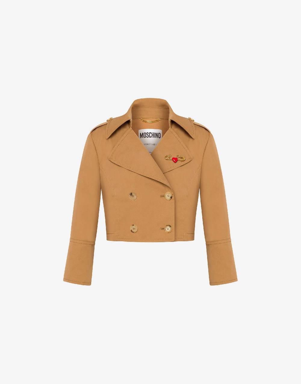 Love Moschino Giacca cropped Heart Safety Pin