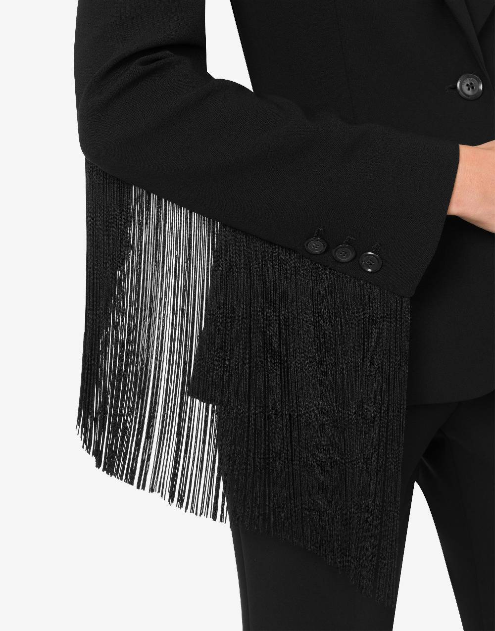 Love Moschino Giacca In Crêpe Con Frange