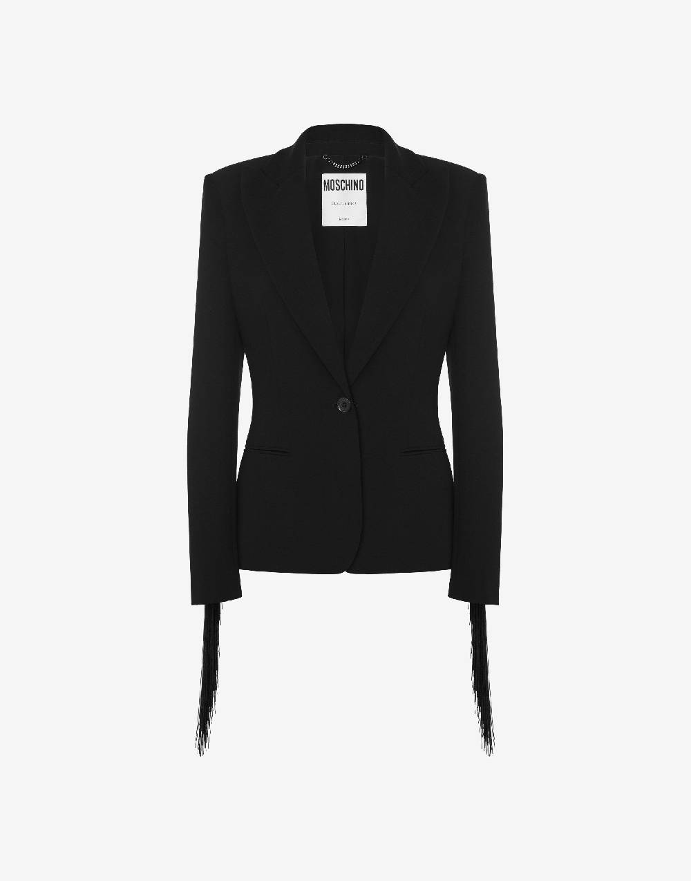 Love Moschino Giacca in crêpe con frange