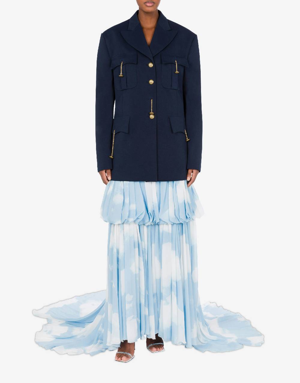 Love Moschino Giacca In Gabardina Military Twist