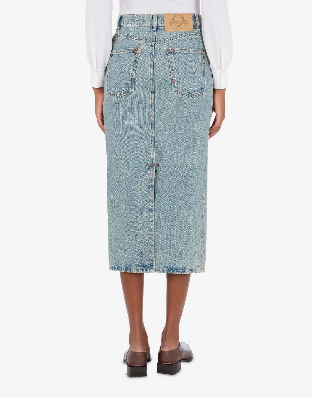 Love Moschino Gonna In Denim Blu Di Cotone