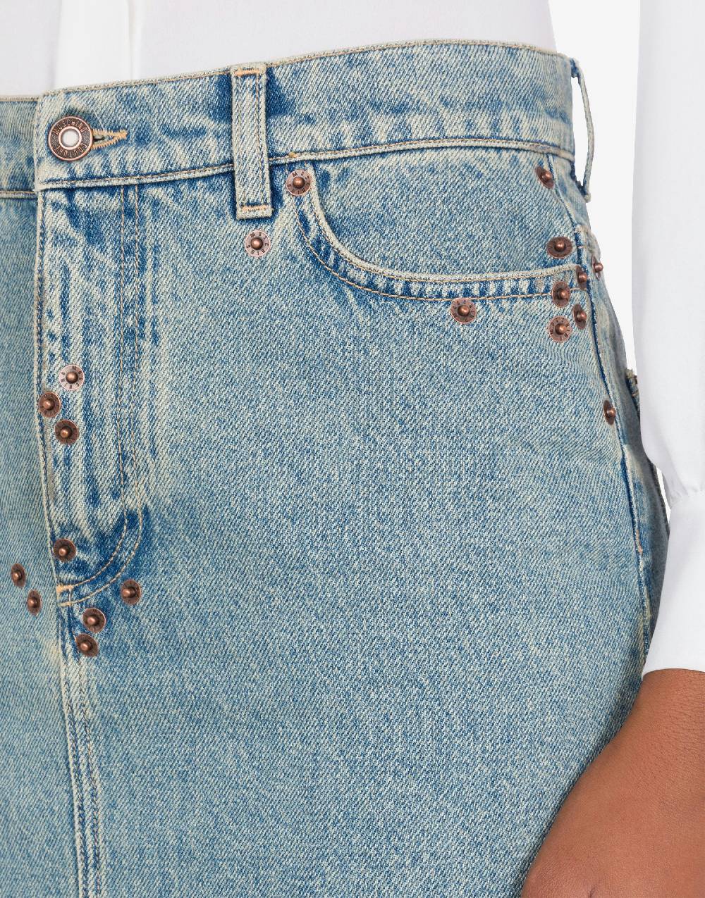 Love Moschino Gonna In Denim Blu Di Cotone