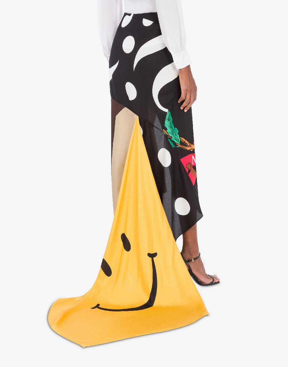 Love Moschino Gonna In Twill Di Seta Patchwork