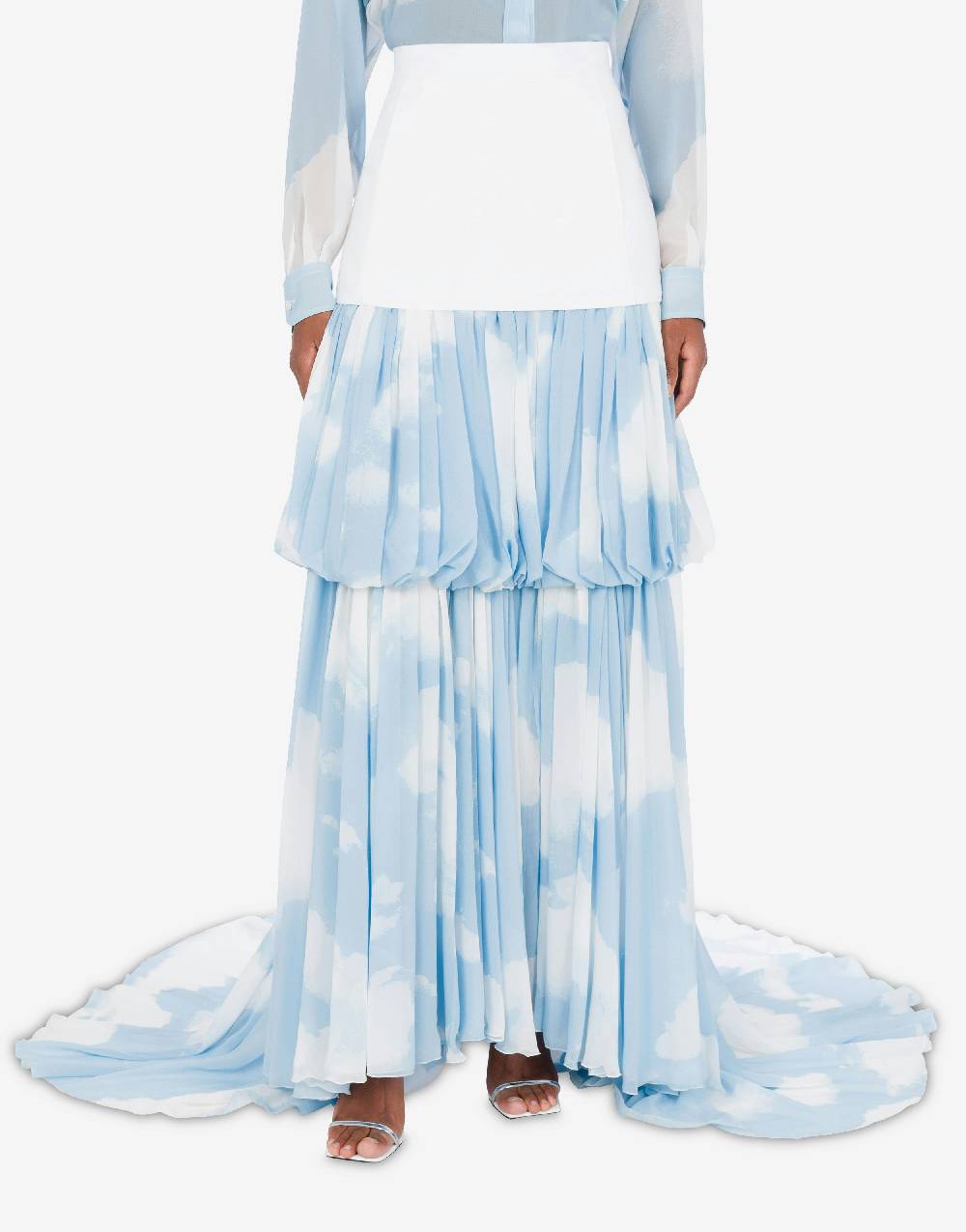 Love Moschino Gonna Lunga Con Stampa In The Cloud