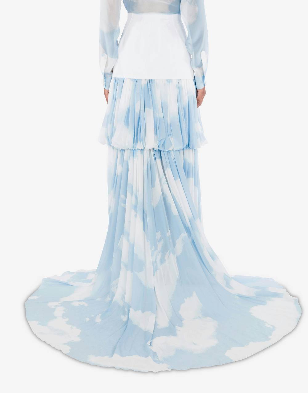 Love Moschino Gonna Lunga Con Stampa In The Cloud