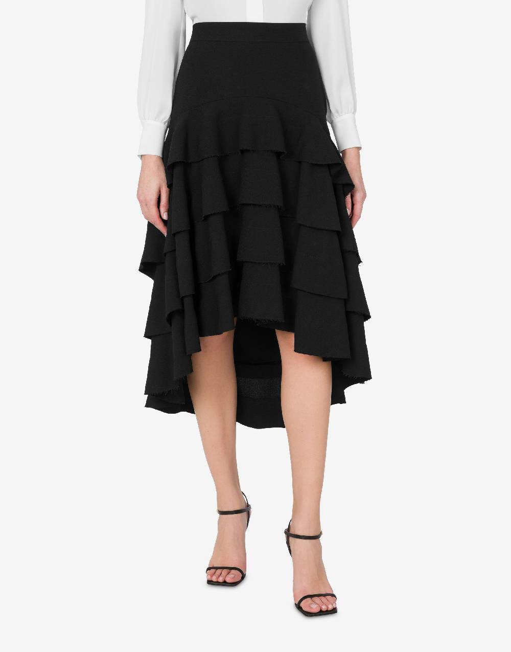 Love Moschino Gonna Midi In Crêpe Con Ruches