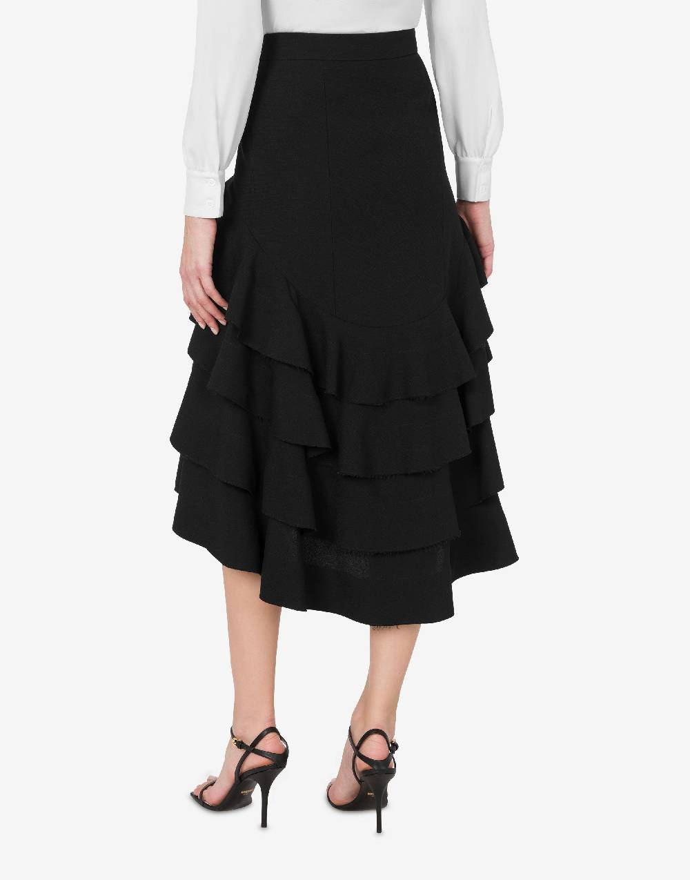 Love Moschino Gonna Midi In Crêpe Con Ruches