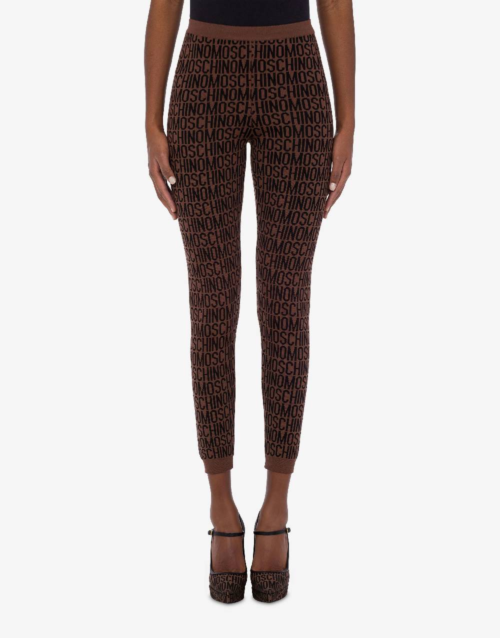 Love Moschino Leggings In Lana Allover Logo