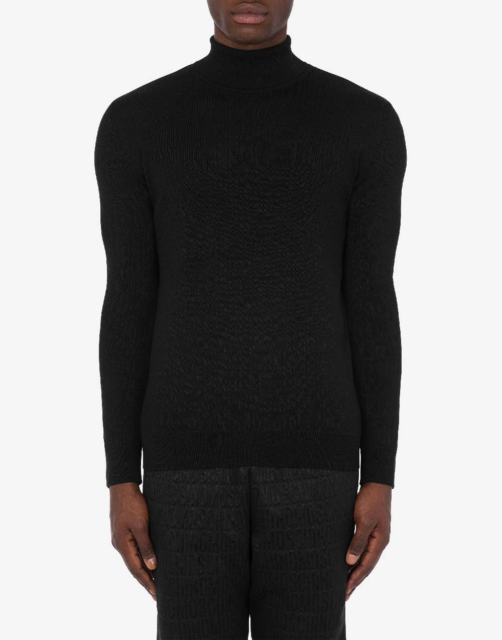 Love Moschino Maglia Con Collo Alto Allover Logo