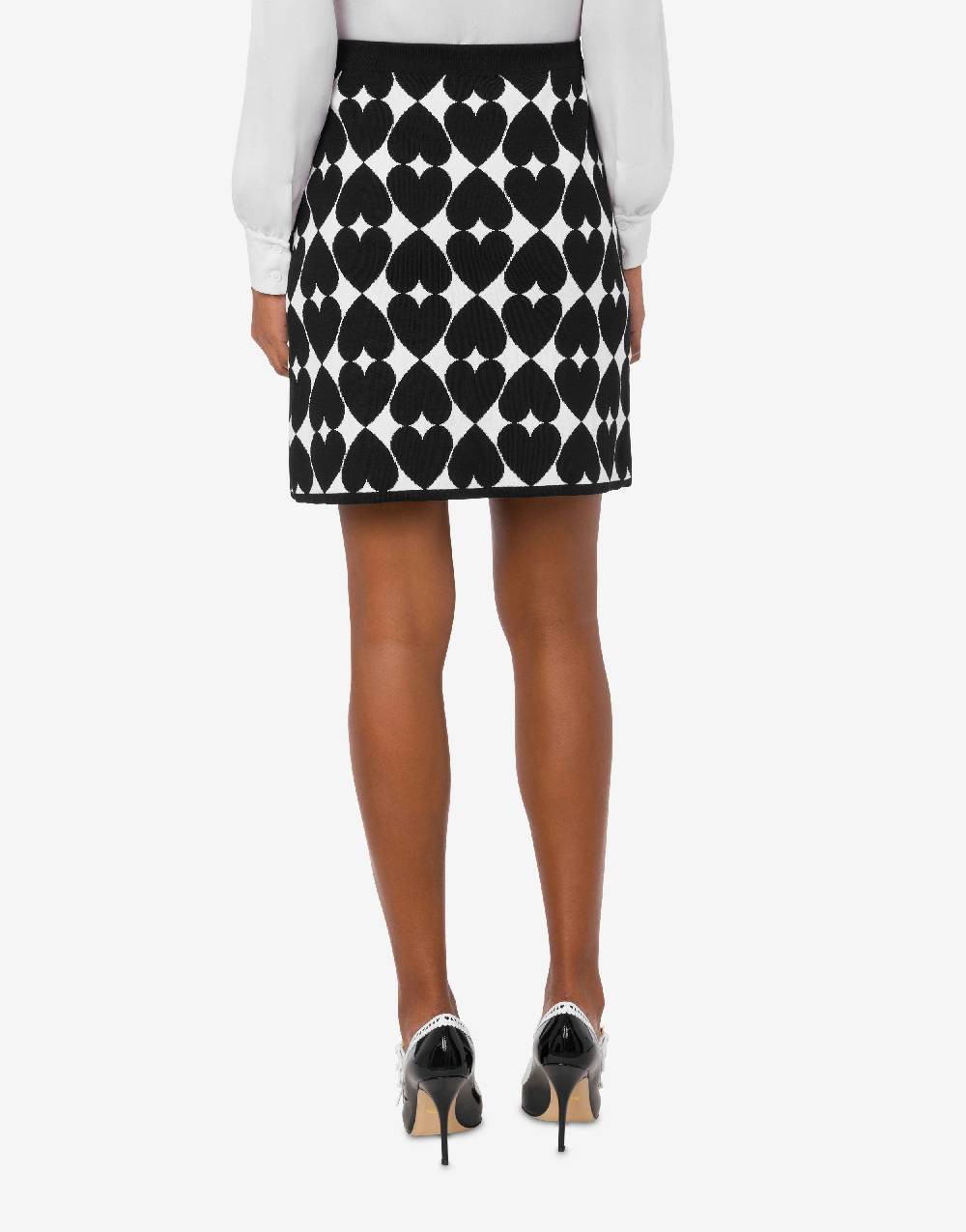 Love Moschino Minigonna Con Cuori Optical